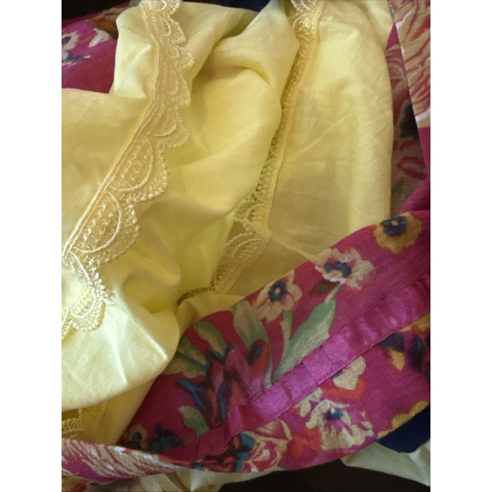 Anthropologie Maeve Yellow and Pink Blissful Days Strapless Dress Size 4 Summer - Picture 5 of 8